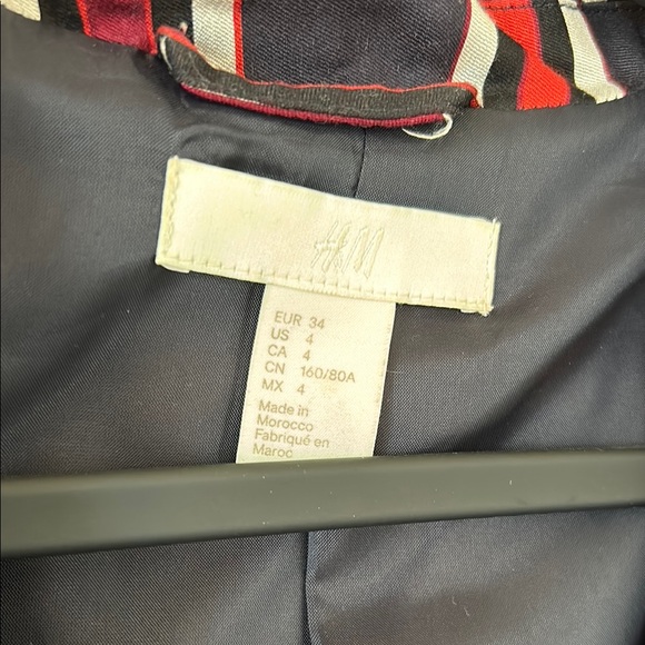 H&M Striped Blazer in burgundy, red, White, and navy blue - Picture 5 of 5